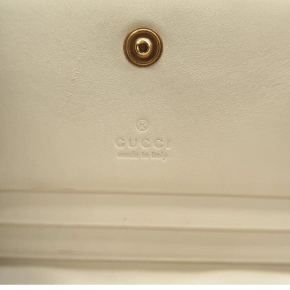 100% Authentic GUCCI White&Red Trompe L'Oeil Leather Wallet - Picture 12 of 12
